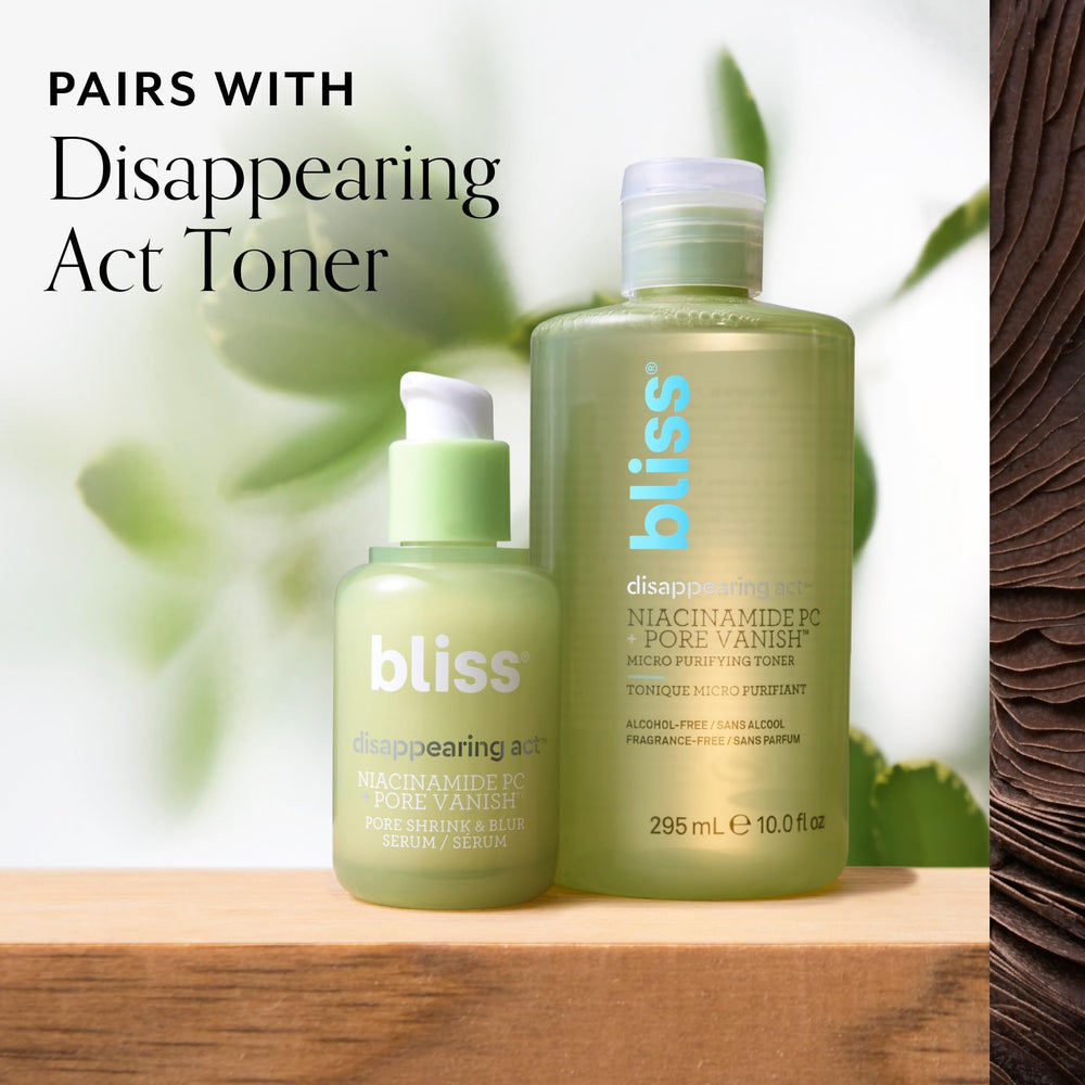 Bliss Niacinamide Pore Vanish close-up reveals smoother-looking skin.