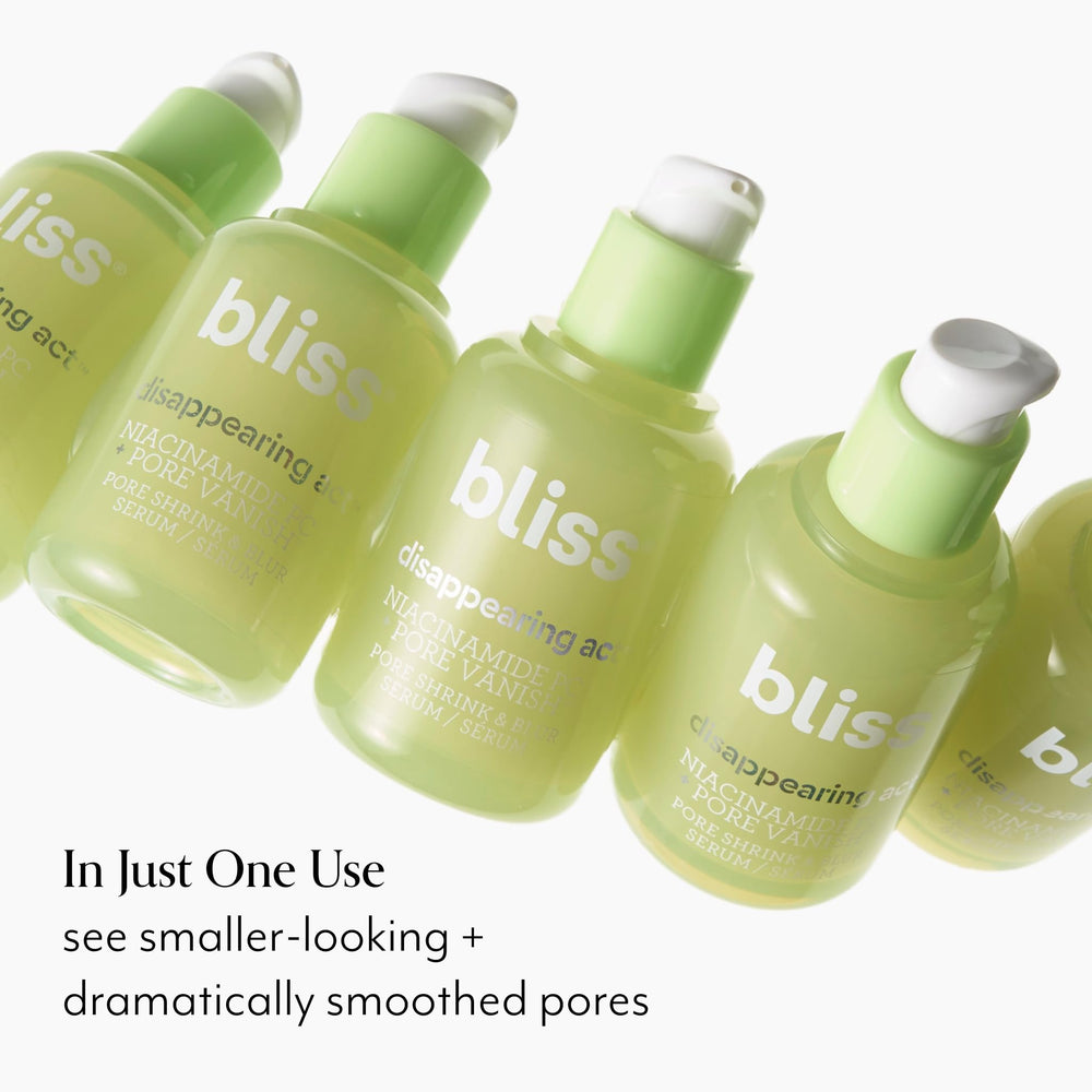 Bliss Niacinamide Pore Vanish usage demo showing quick absorption.