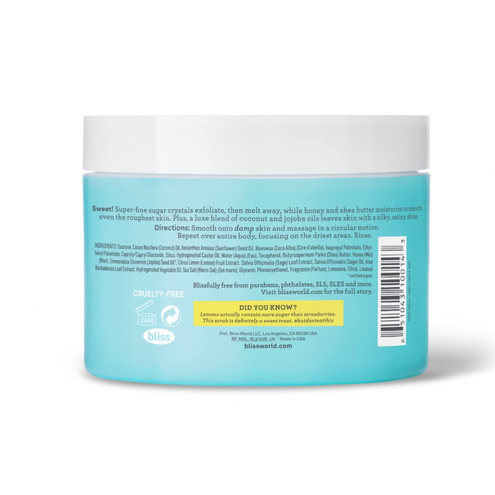 Bliss Satin-Skin textura de azúcar fina para exfoliar suavemente