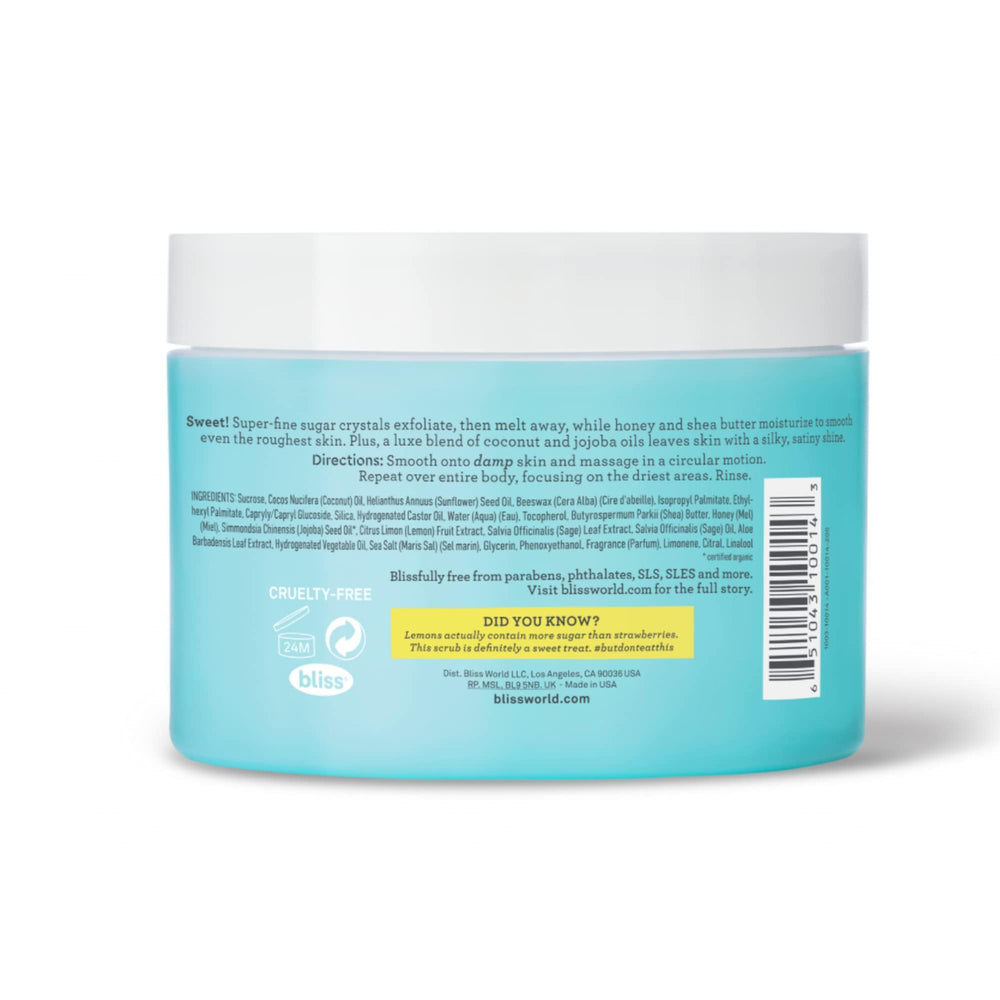 Bliss Satin-Skin textura de azúcar fina para exfoliar suavemente