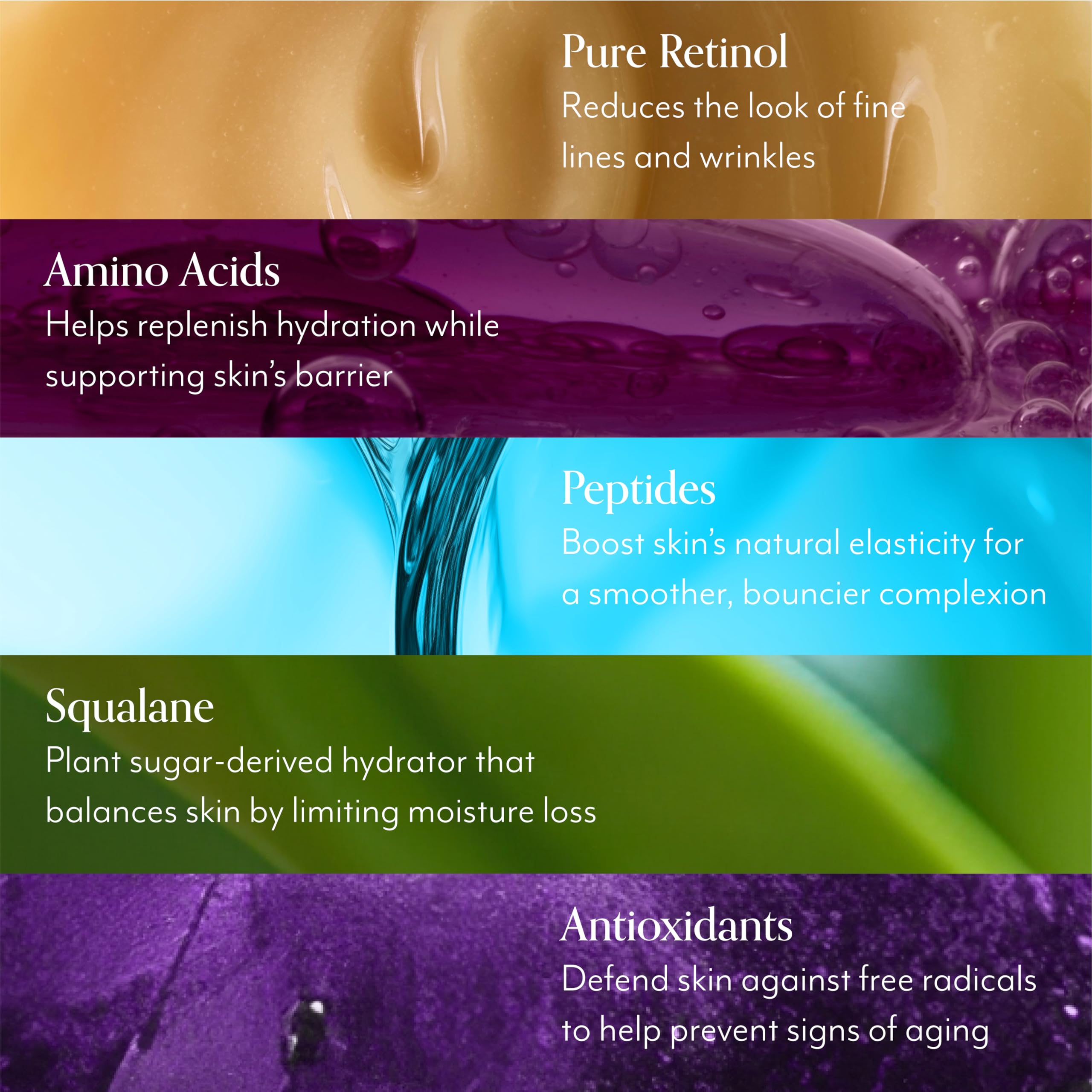 Bliss serum ingredients label shows Prevent-4 complex benefits.