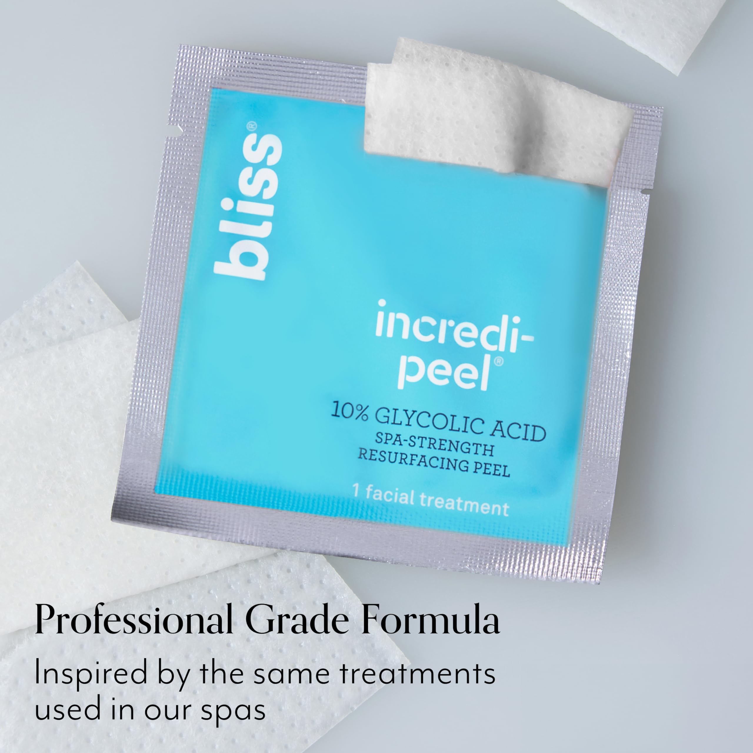 Preview of smoother, more even-looking skin after using Bliss Incredi-Peel.