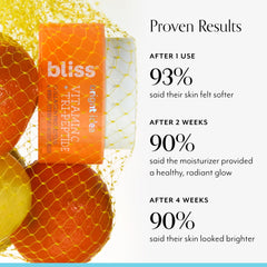 Texture close-up of Bliss Vitamin C + Tri-Peptide Brightening Moisturizer.