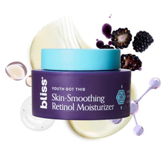 Bliss Youth Got This Retinol Moisturizer bottle demonstrates fragrance-free daily hydration