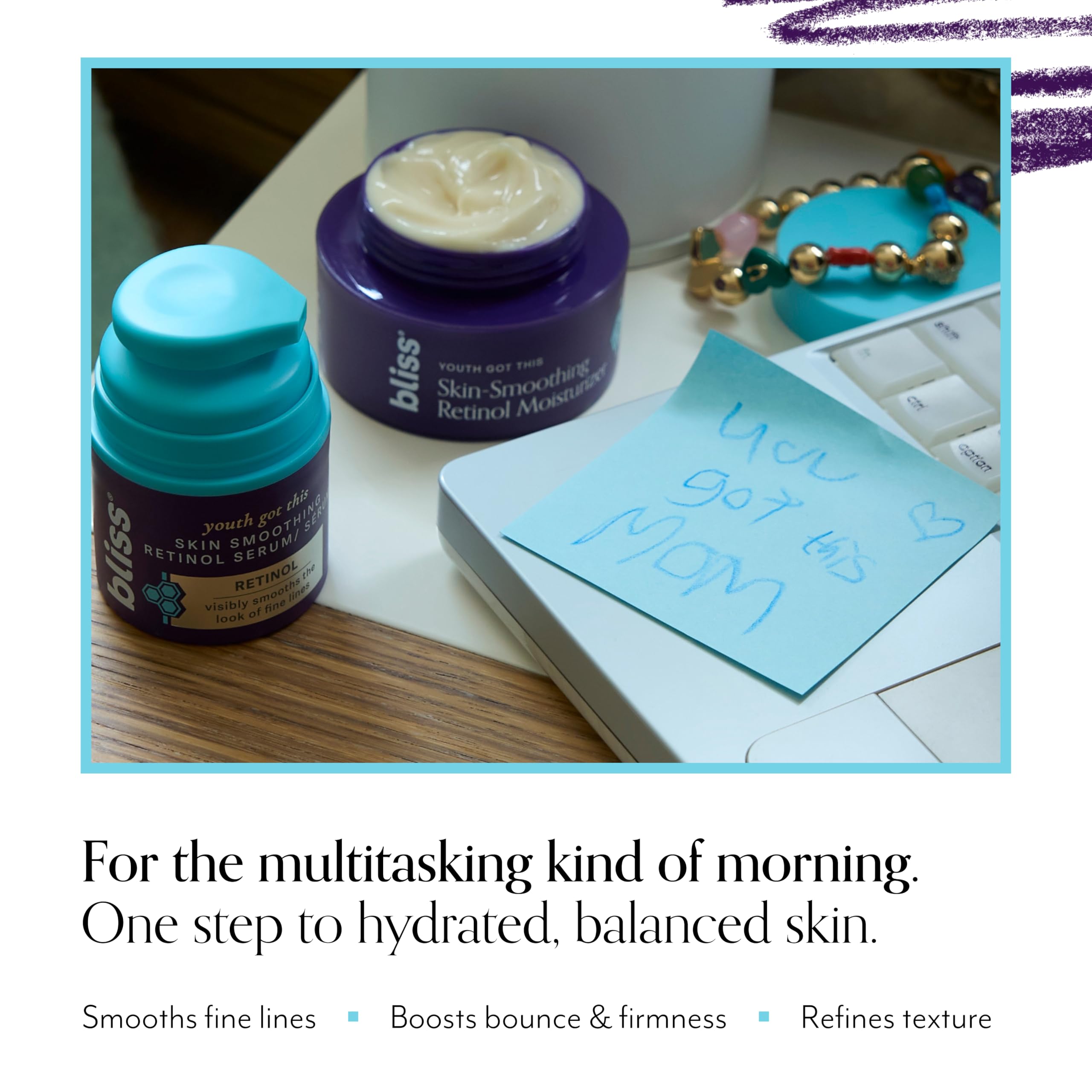 Fragrance-free Bliss retinol cream close-up