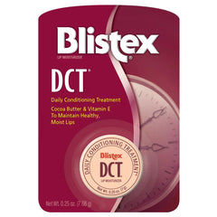 Blistex DCT daily-conditioning-treatment lip balm tube in action for smooth lips.