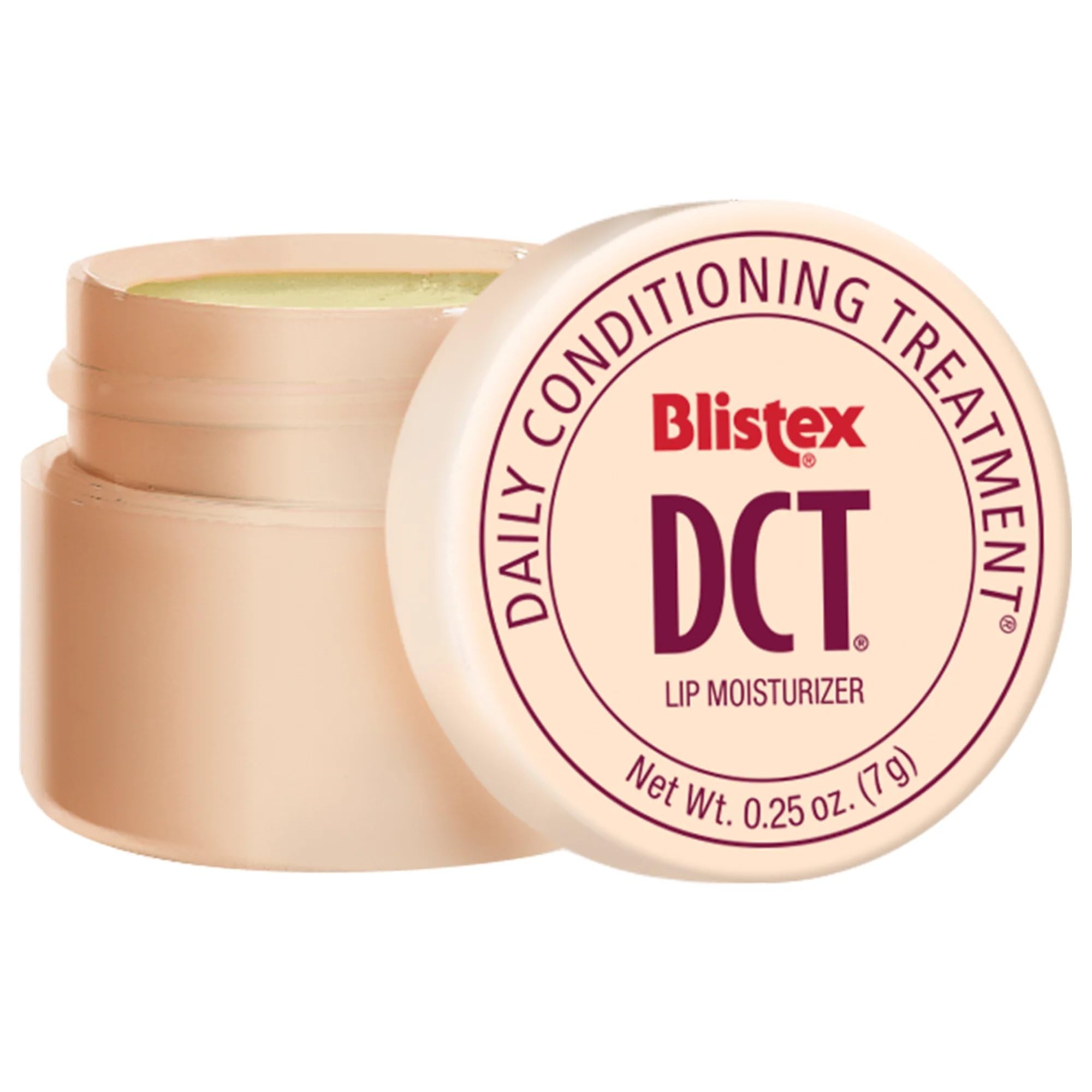 Blistex DCT vitamin E nourishing lip formula highlighting moisture and softness.