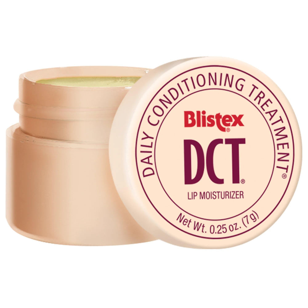 Blistex DCT vitamin E nourishing lip formula highlighting moisture and softness.