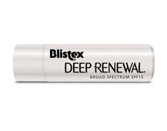 Blistex Deep Renewal applied on lips showing smooth, hydrated surface