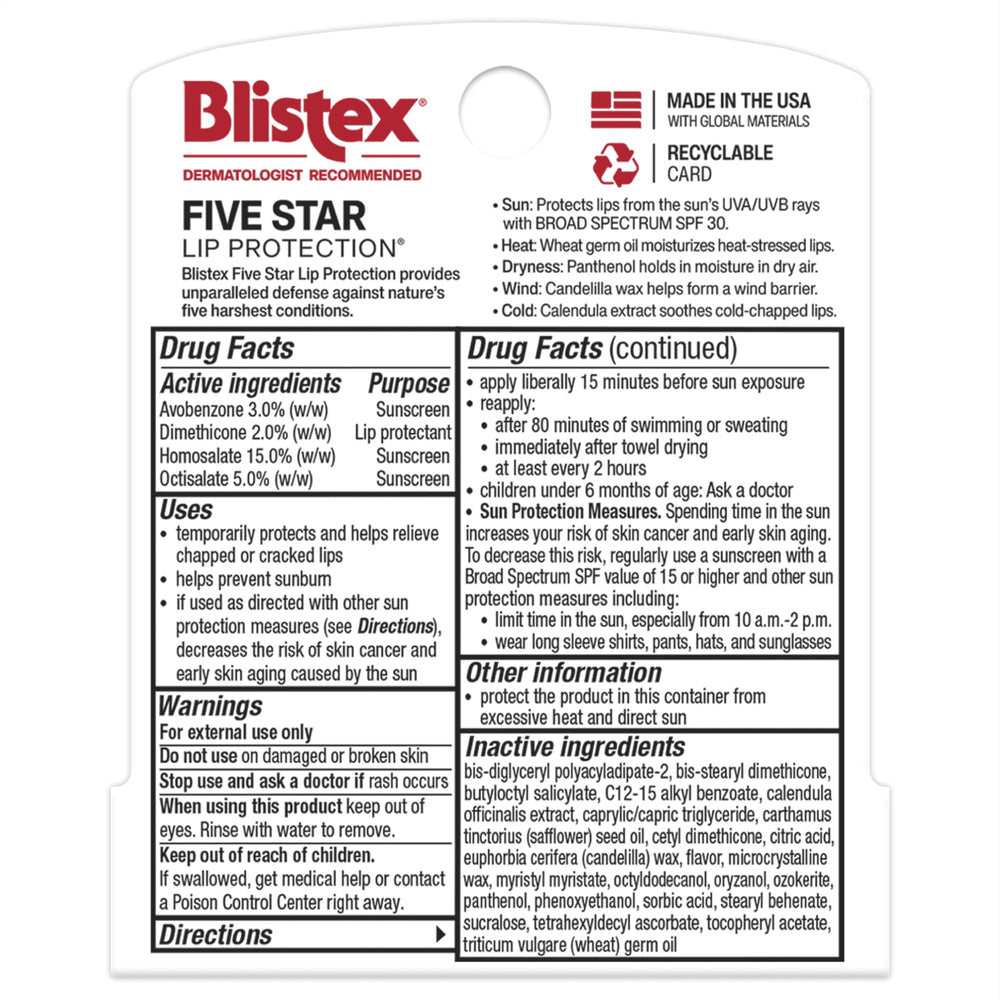 Swim and sweat scene with Blistex Five Star Lip Protection SPF 30 showing water resistance