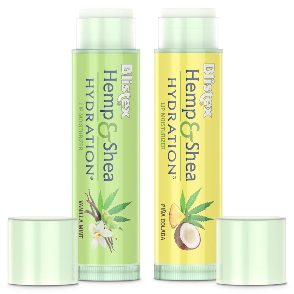 Blistex Canamo y Karité hidratación, aplicador suave para capa uniforme.