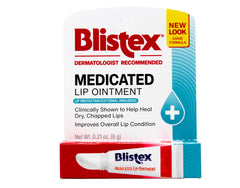 Blistex Labial Medicado: bote 021oz, ayuda a hidratar labios secos.
