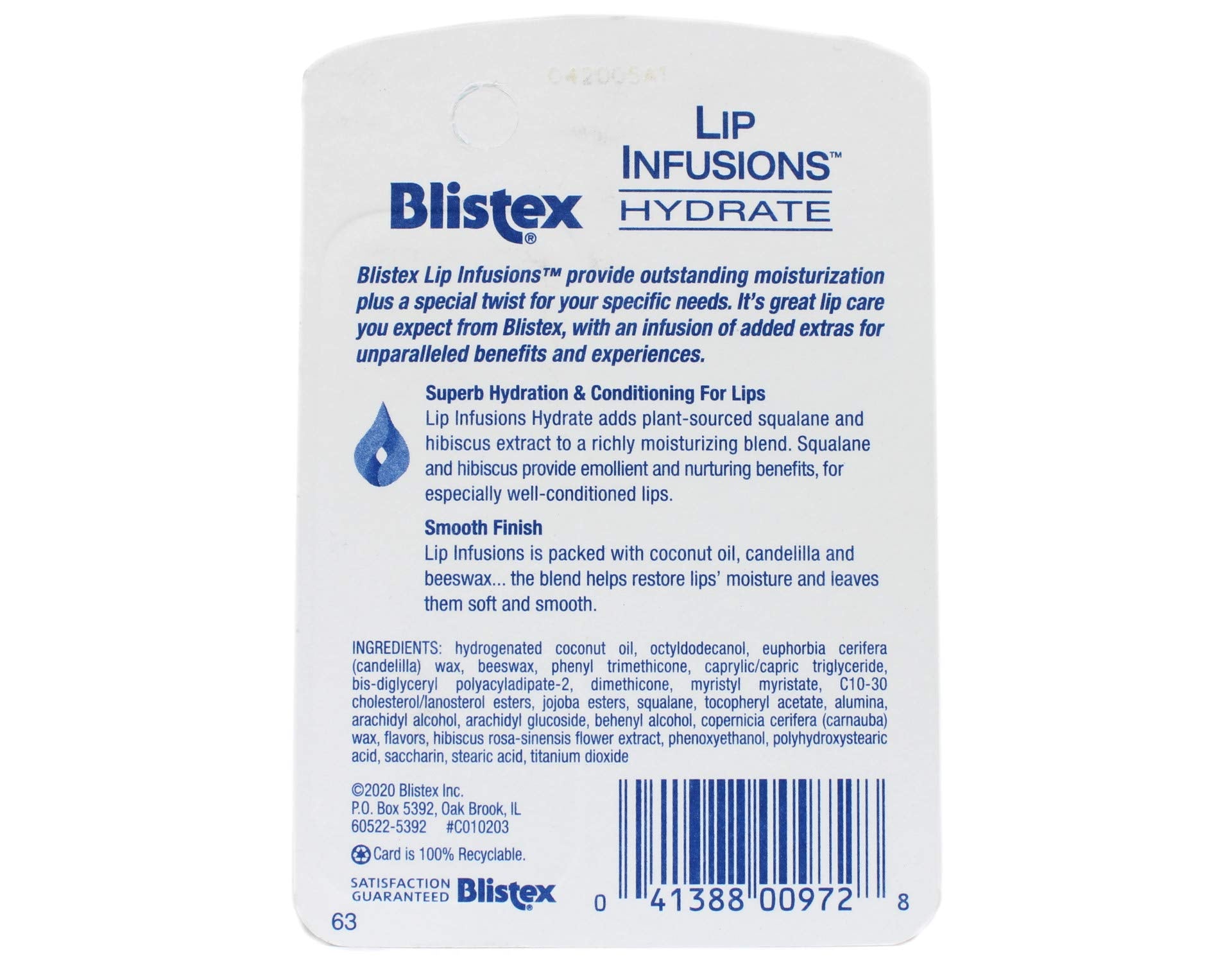 Textura cremosa de Blistex Lip Infusions Hydrate para una aplicación rápida y confortable.