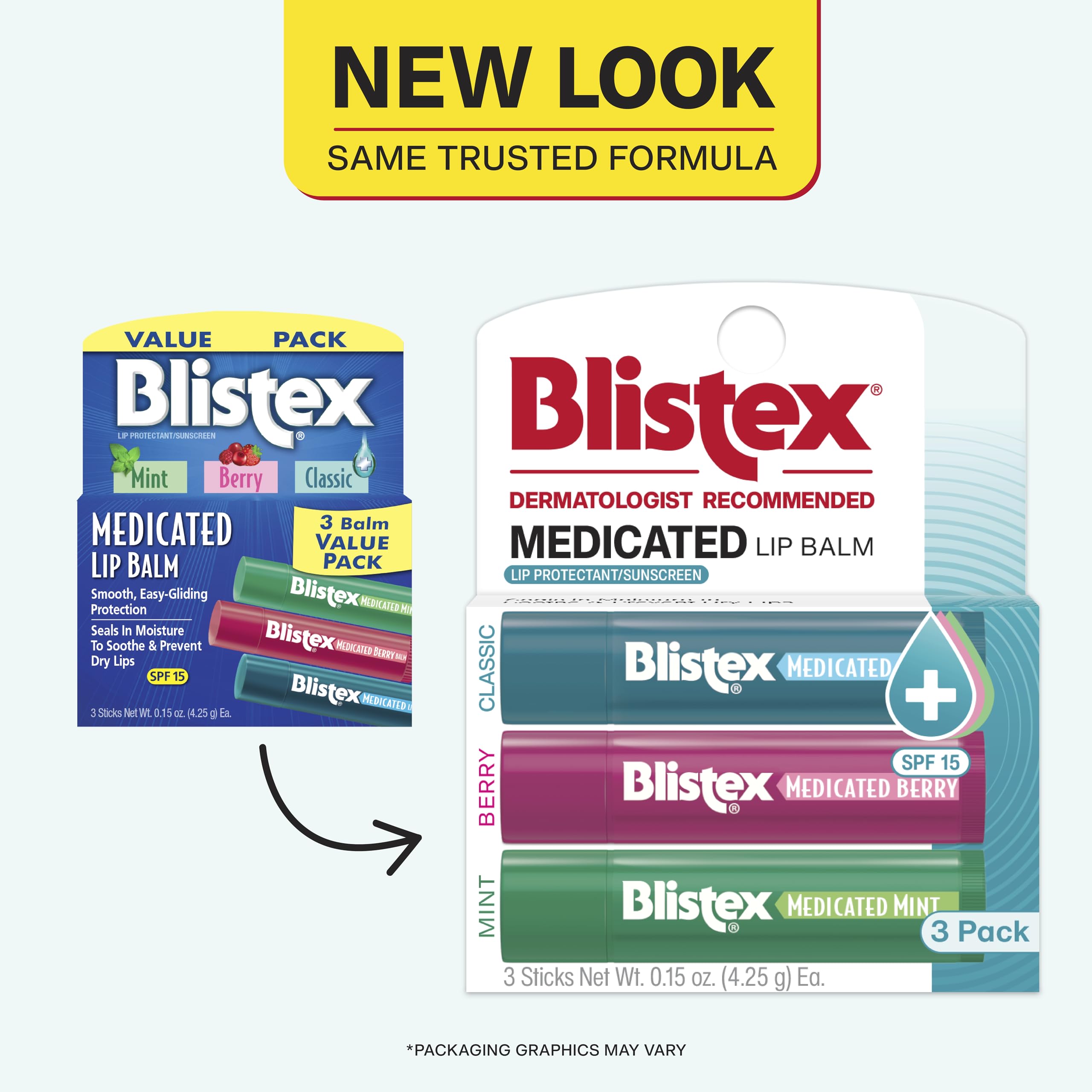 Blistex Medicated Lip Balm mint tube, refreshing scent with long-lasting hydration.