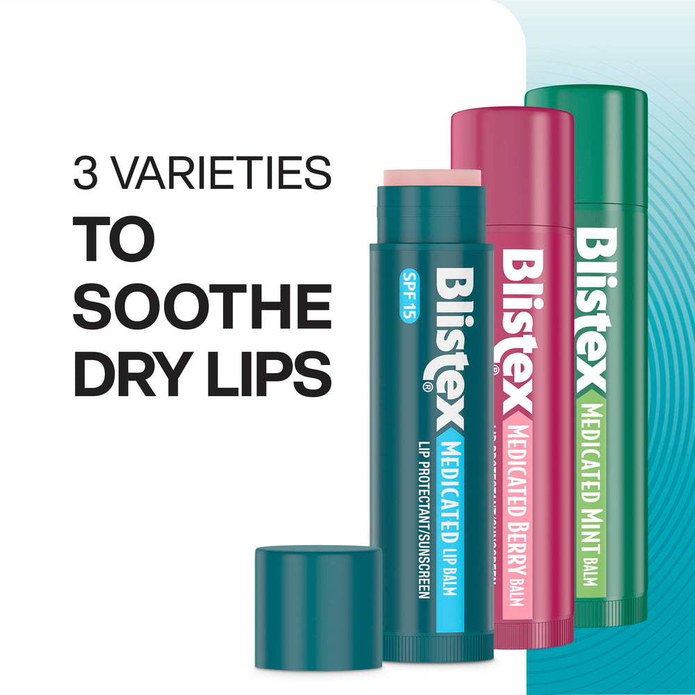 Blistex Medicated Lip Balm SPF 15 coverage for daily sun protection.