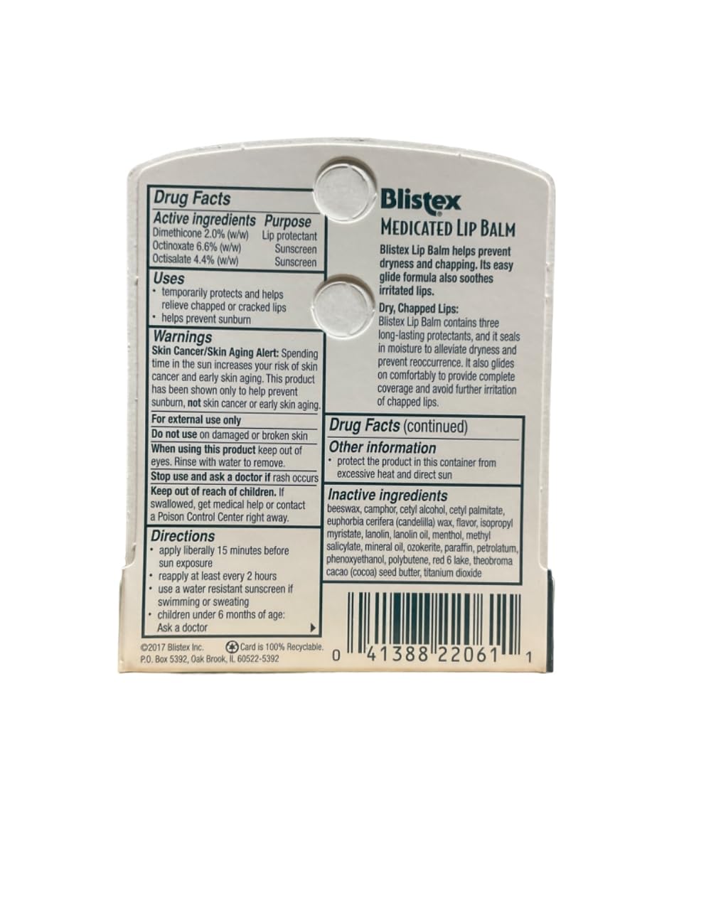 Blistex Medicated Lip Balm SPF 15 application close-up for soothing lips.