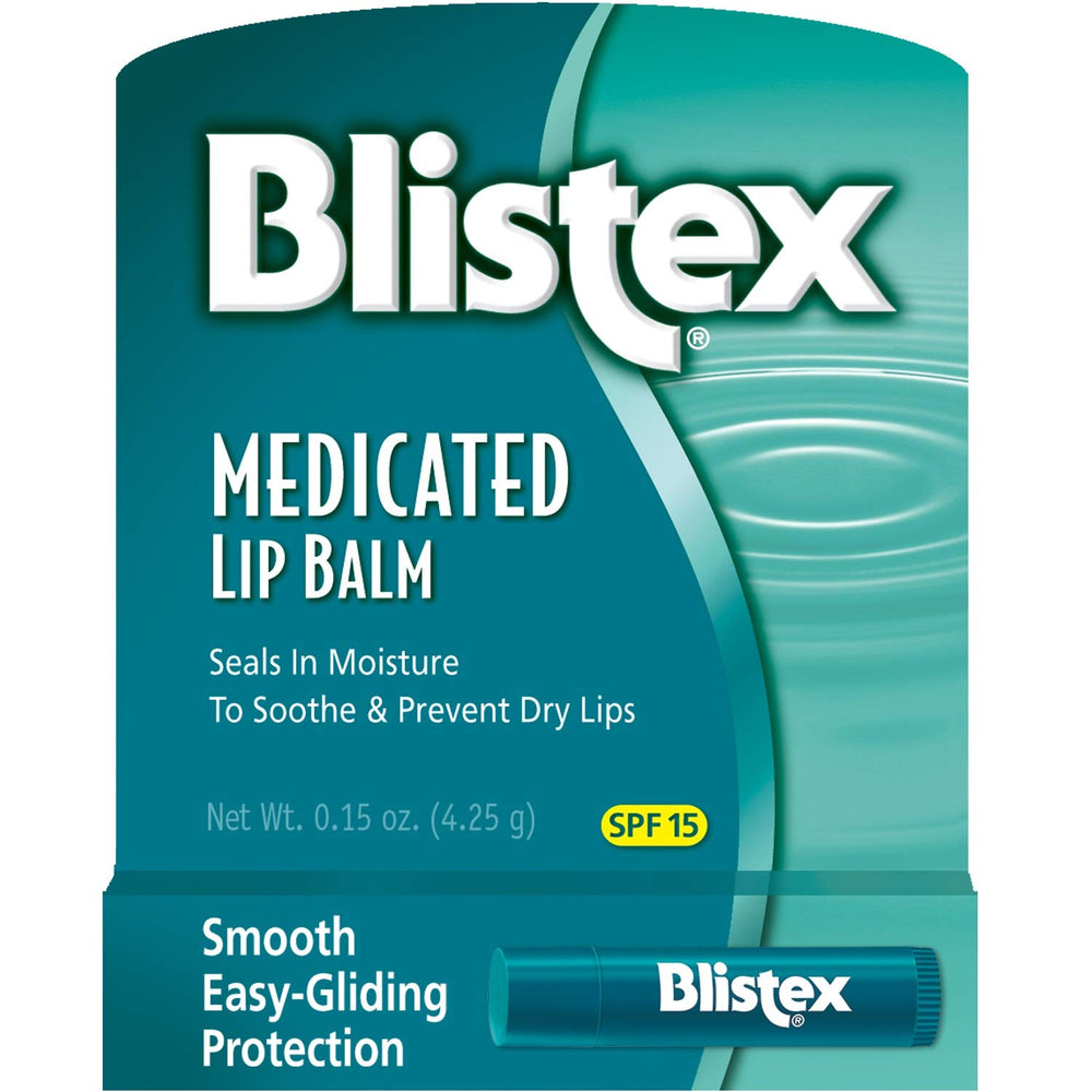 Blistex Medicated Lip Balm SPF 15 front view with pack3.