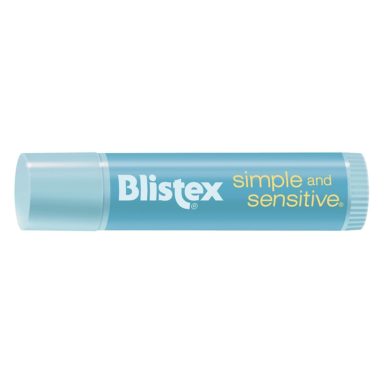 Blistex Simple & Sensitive balm being applied smoothly to lips for quick moisture