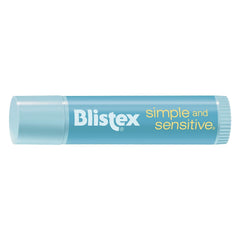 Blistex Simple & Sensitive balm being applied smoothly to lips for quick moisture