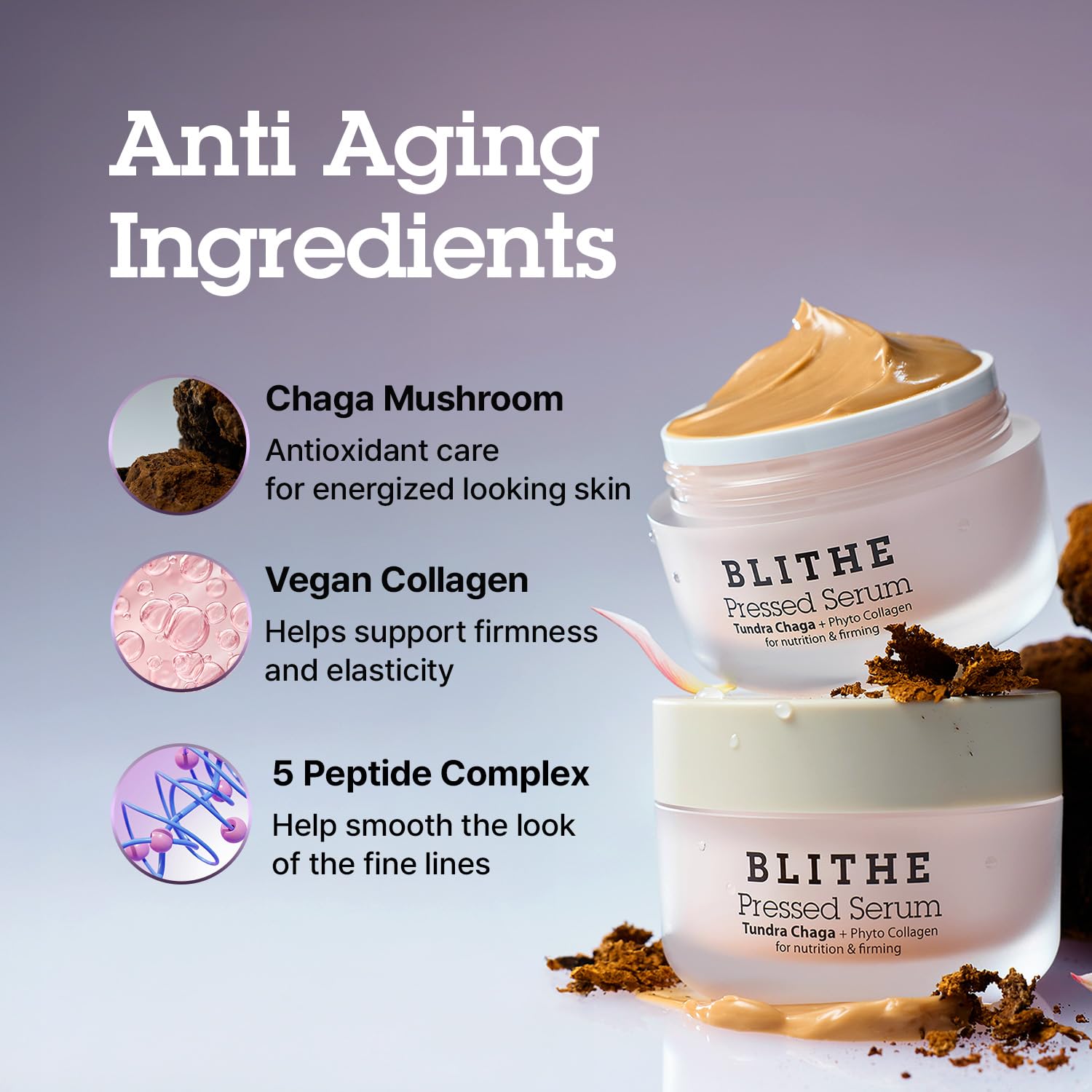 BLITHE Pressed Serum fine lines close-up hints at smoothing effects