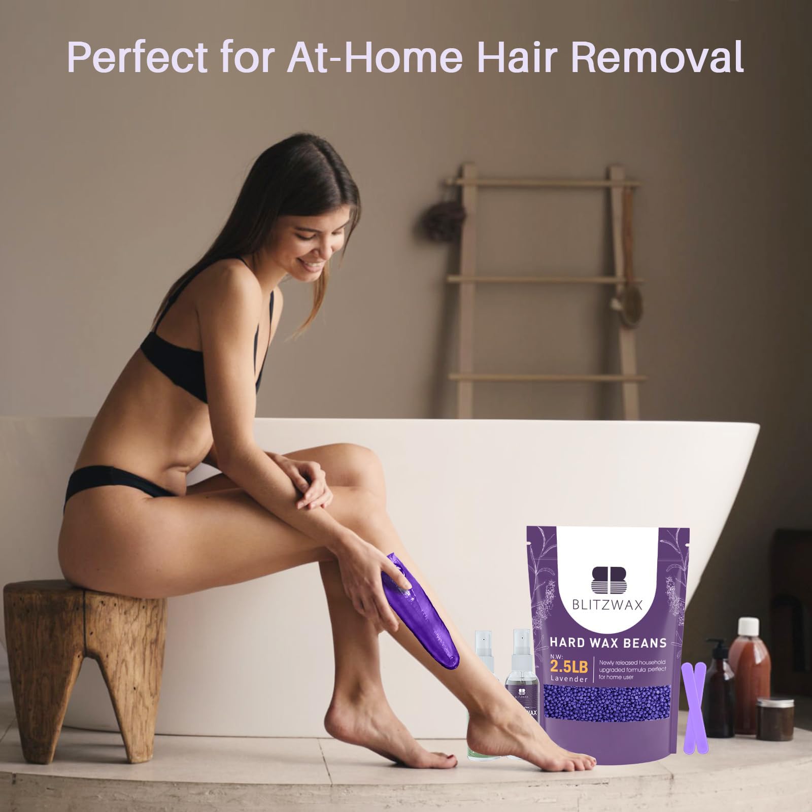 BLITZWAX long-lasting wax results visual suggesting smoother skin for weeks.