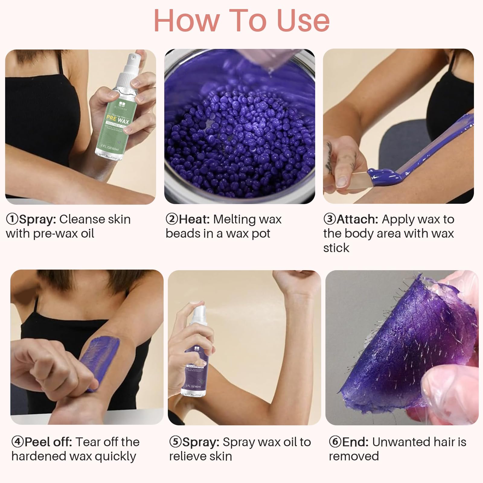 BLITZWAX multi-area waxing solution for legs, arms, and bikini