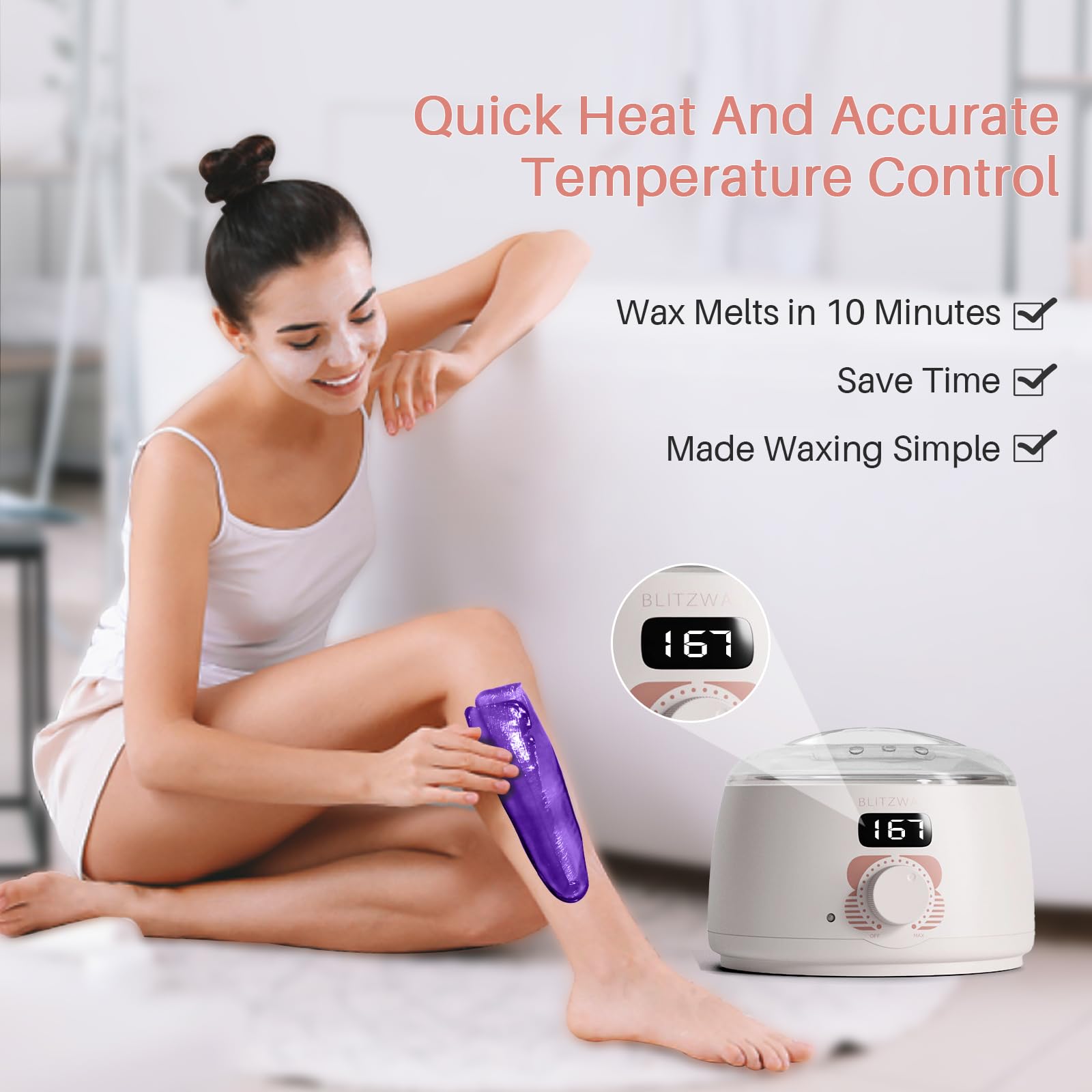 BLITZWAX removable wax insert enables mess-free waxing sessions