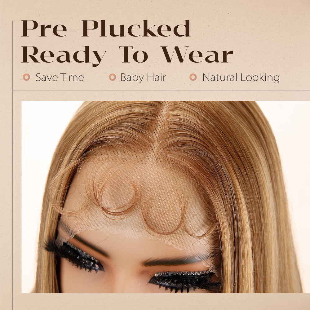 BLL Lace Front Wig Honey Blonde 30in back view highlights length and density
