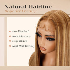 BLL Lace Front Wig Honey Blonde 30in side view with full movement