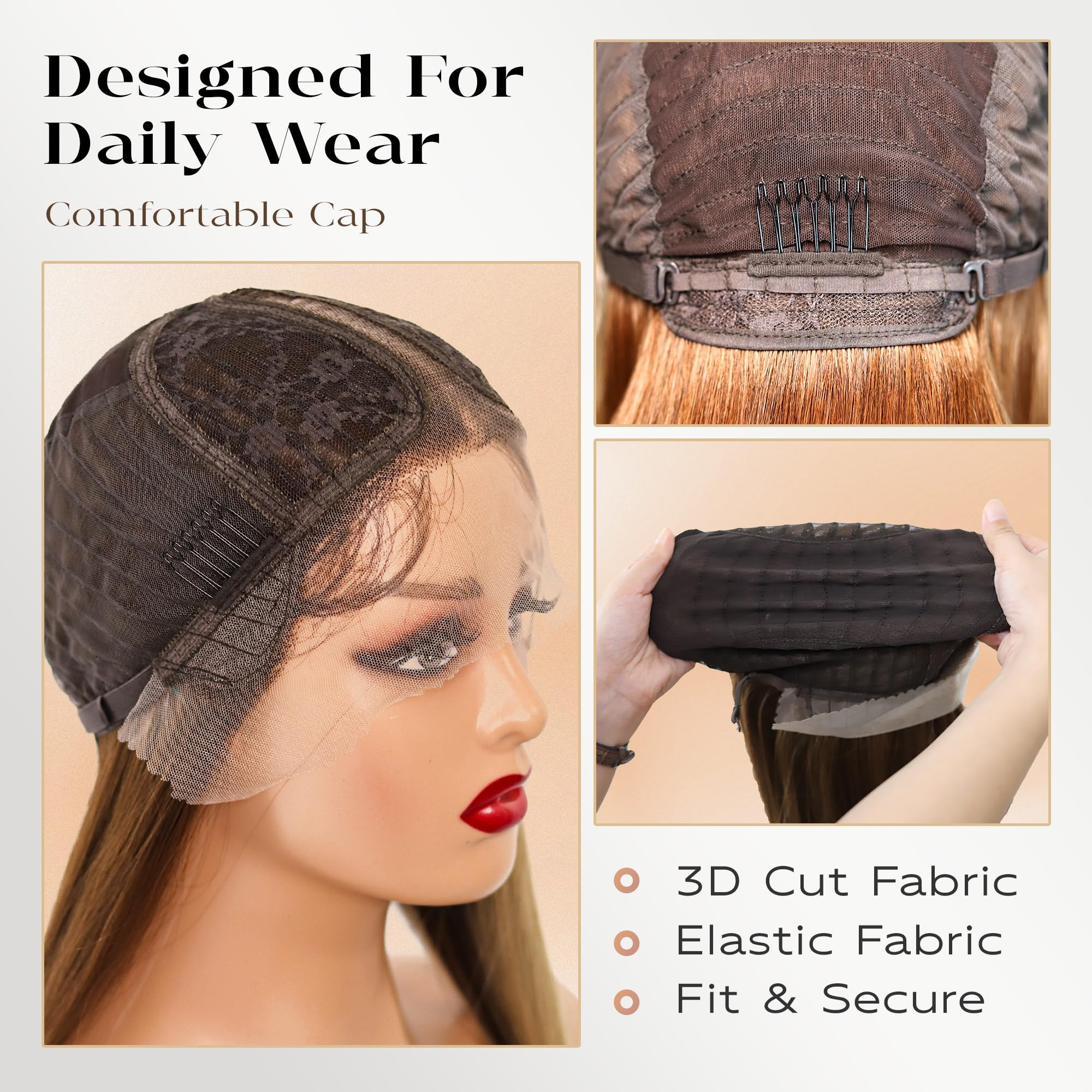 BLL Lace Front Wig Honey Blonde 30in texture closeup emphasizes soft fibers