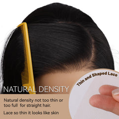 BLL long straight 1B black wig highlighting everyday styling