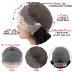 Blockice Pixie Cut Wig glueless strap demonstrates secure fit and easy wear.