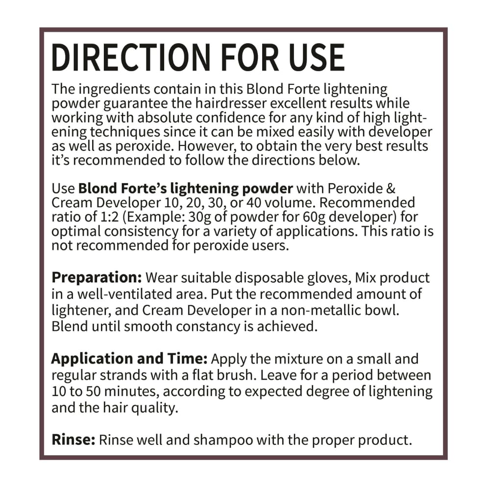 Blond Forte Perfect Blond made in Italy emphasizing quality.