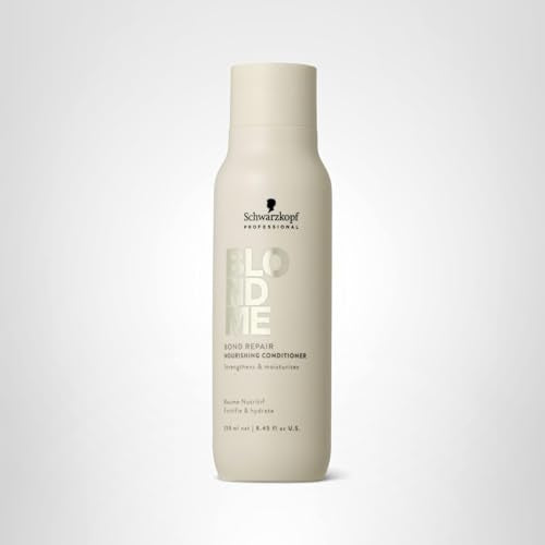 Professional salon-grade BlondMe Bond Repair conditioner in use