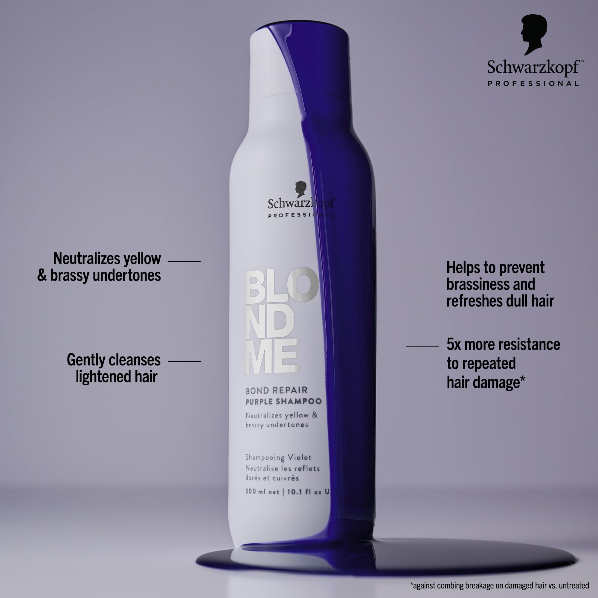 BlondMe Bond Repair Purple Shampoo pour enables easy, controlled application
