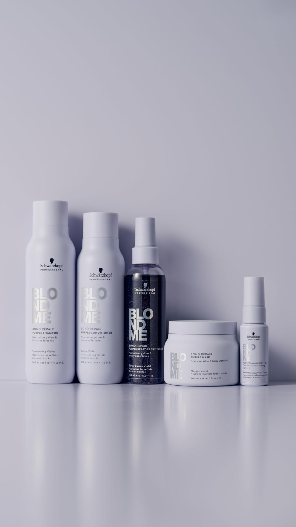 BlondMe Bond Repair Purple Spray Conditioner ideal for ash and platinum blondes
