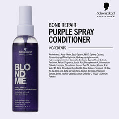 BlondMe Bond Repair Purple Spray Conditioner detangles and eases styling for blonde hair