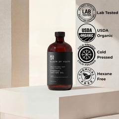 Bloom of Youth amber bottle closeup highlighting premium storage