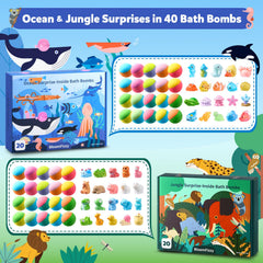 BloomFizzy Jungle Animals bath bombs reveal surprises and spark play