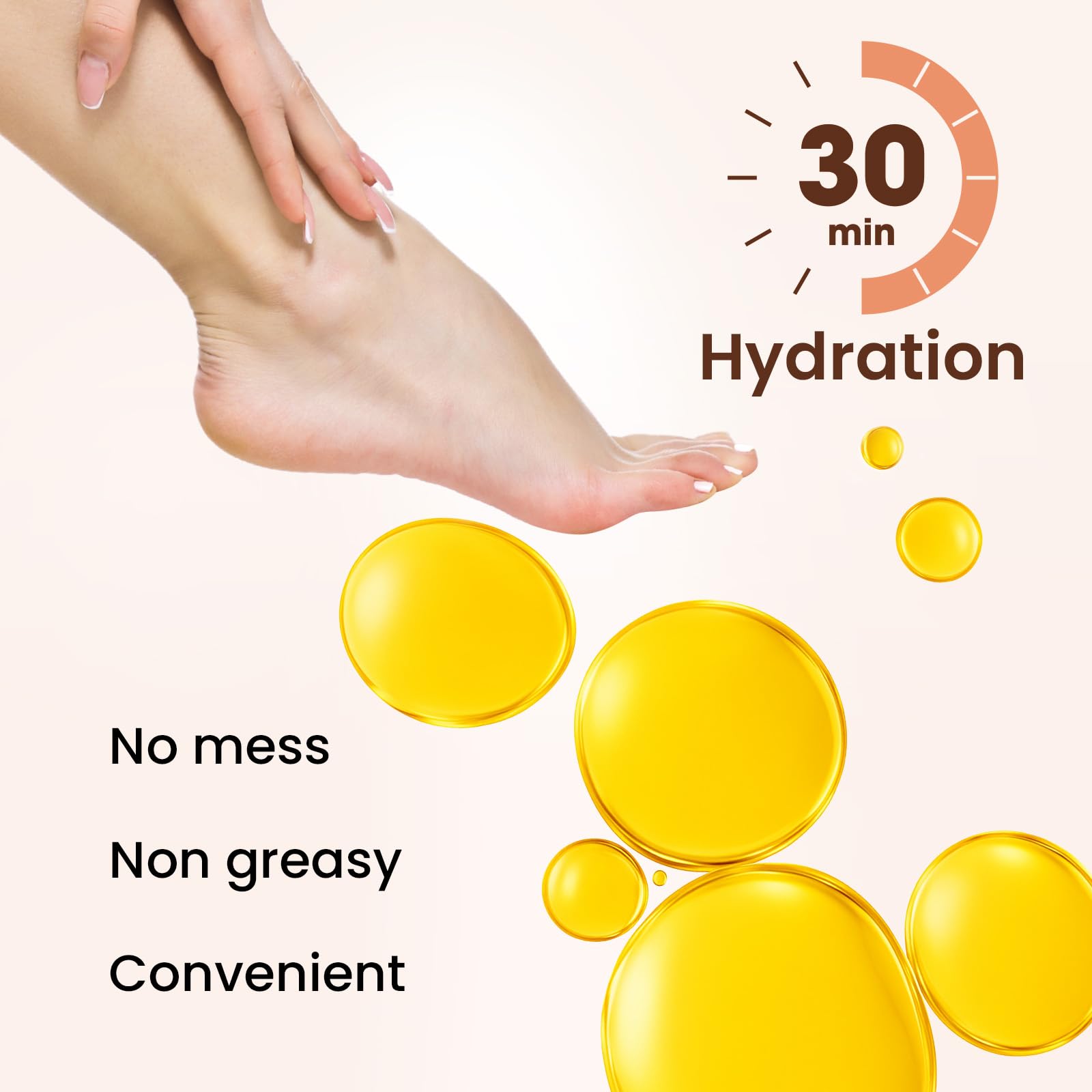 BLOOMORA foot masks worn on feet during a relaxing session