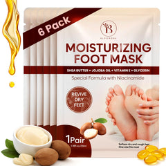 BLOOMORA hydrating foot mask six-pair set for dry, rough feet