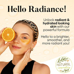 Bloomora puffiness reduction visual demonstrates brighter, more awake under-eye area.