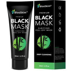 Blooskim máscara negra: frasco visible para control de brillos y puntos negros