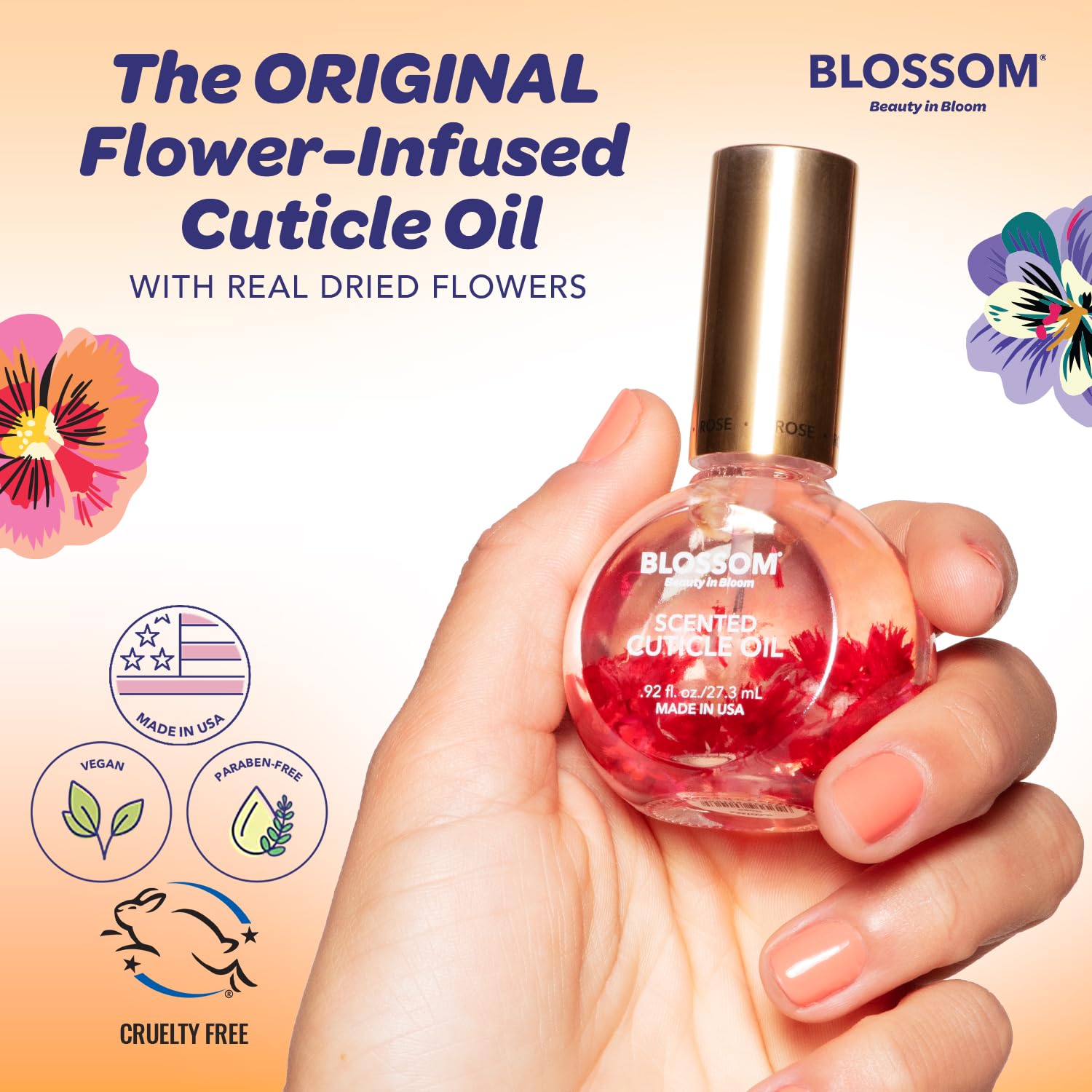 Blossom Aceite para cutículas, aromas florales que cuidan diariamente