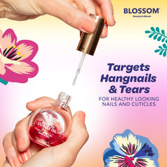 Display of Blossom Cuticle Oil fragrance variants including Juicy Peach