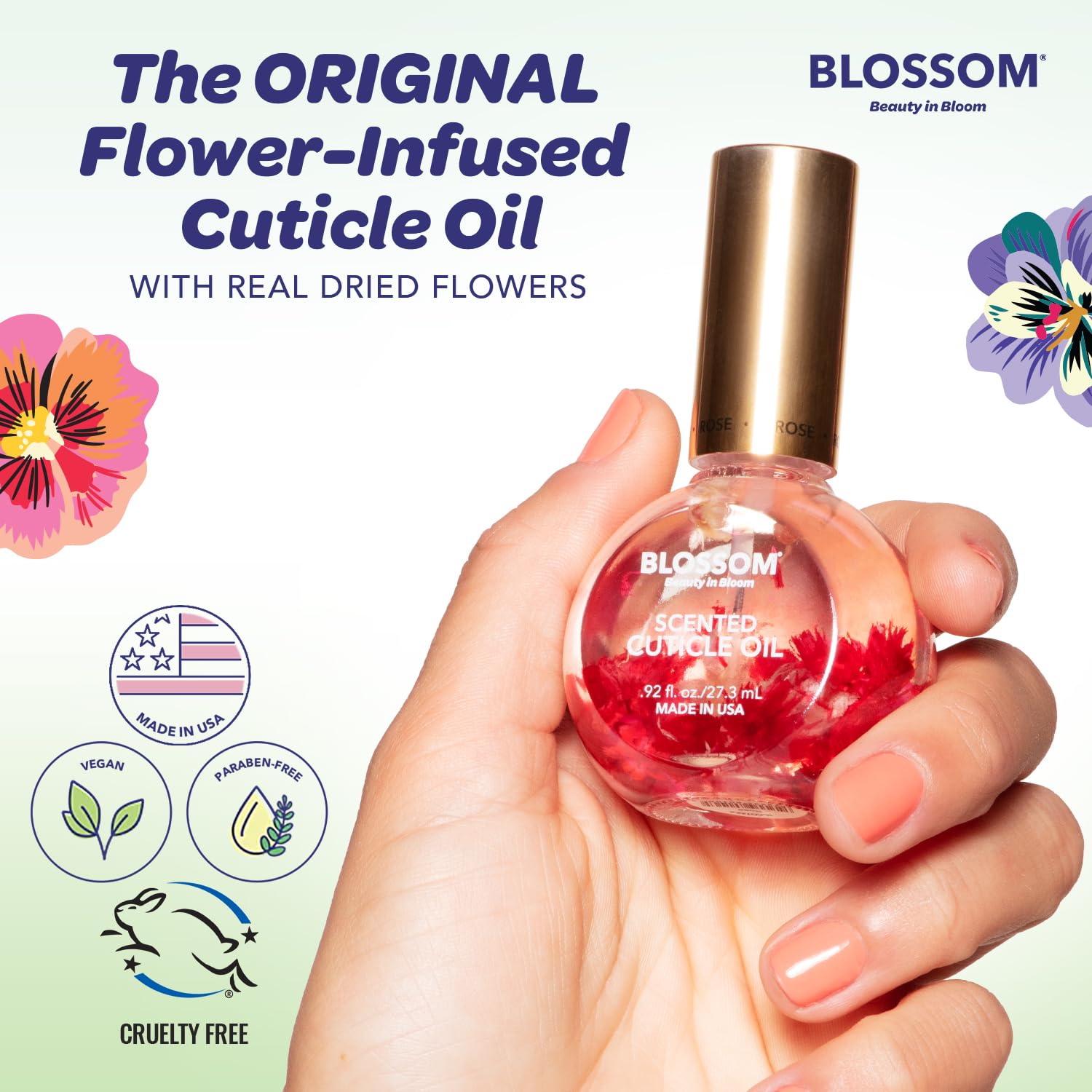 Blossom Cuticle Oil with rose and jasmine scent