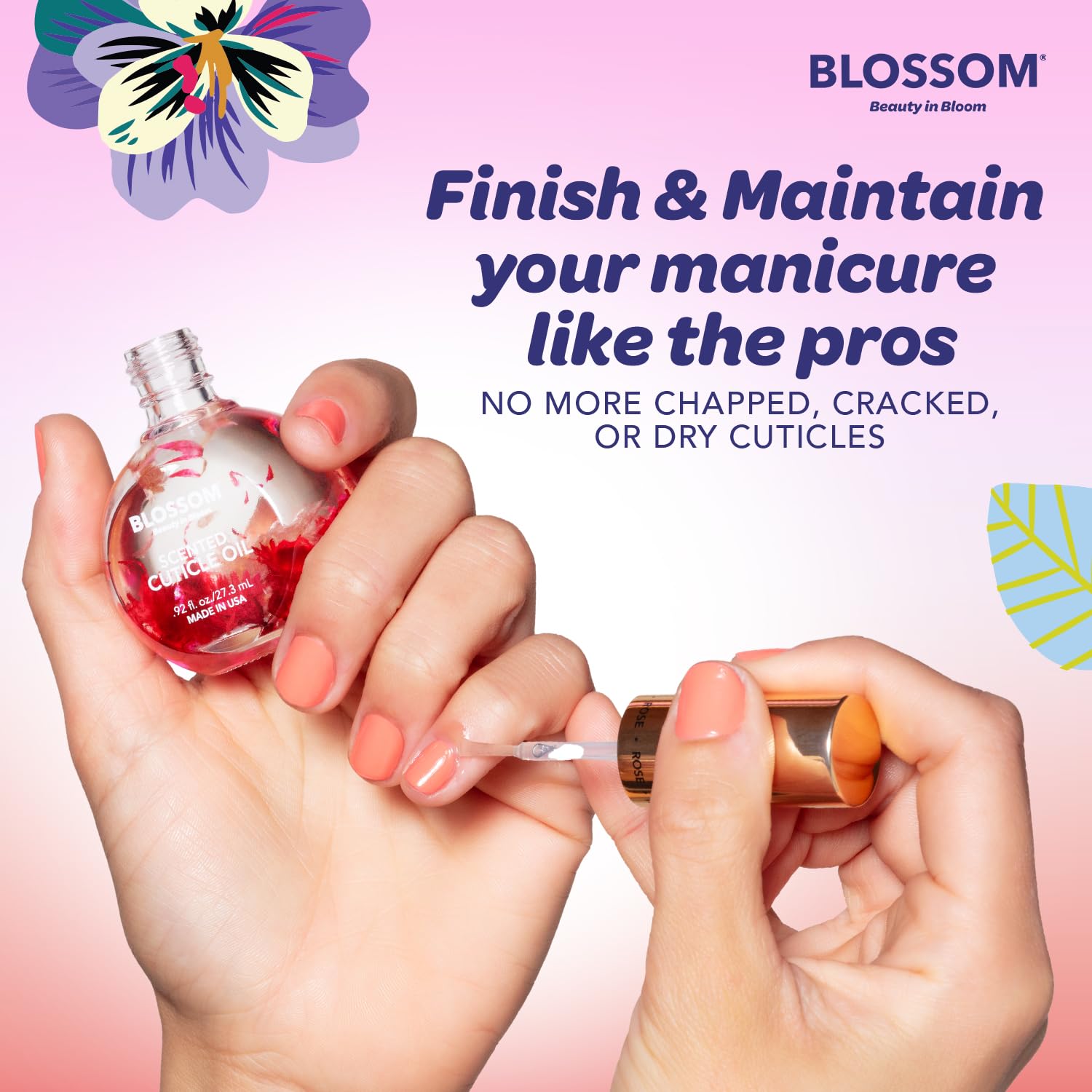 Blossom cuticle oil floral scent option with lavender and jasmine hints