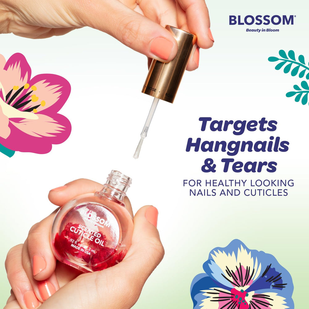 USA-made Blossom Cuticle Oil packaging details