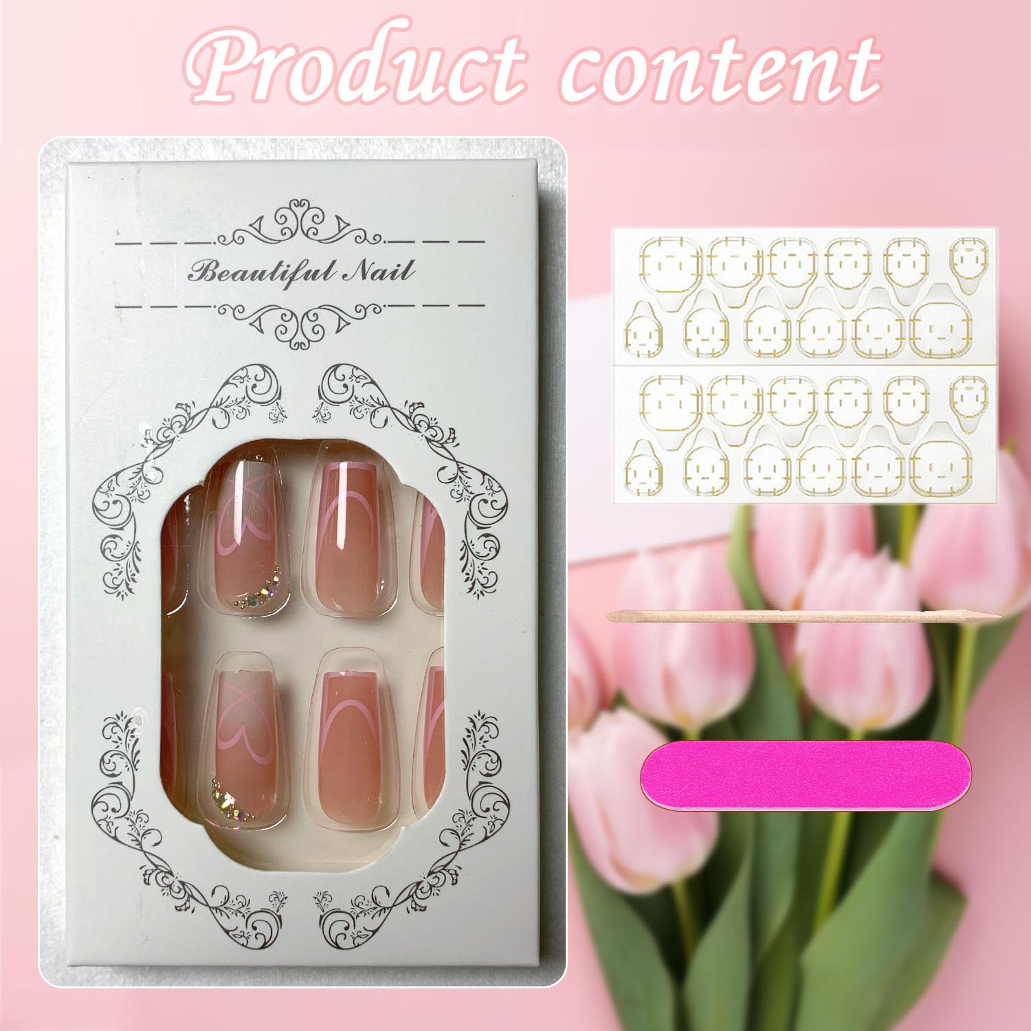 Blruyci kit completo de uñas autoadhesivas para casa.