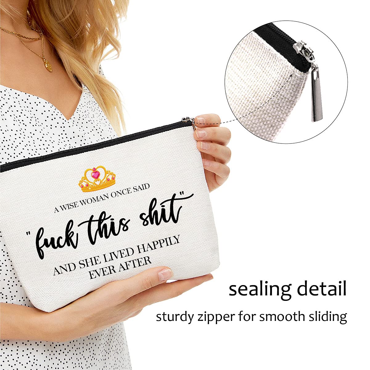 Blue Leaves waterproof makeup bag protects contents during travel.